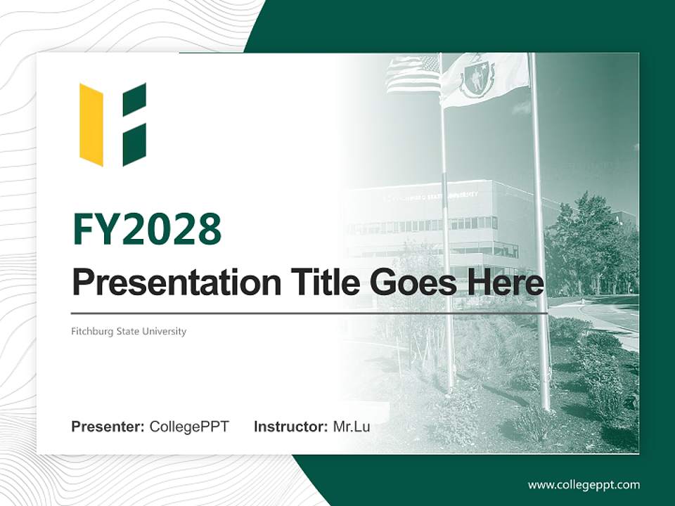 Fitchburg State University Academic Presentation/Research Findings Report PPT Template4:3 ratio PPT effect preview image5