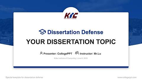 Kobe Institute of Computing Graduation Thesis Defense PPT Template