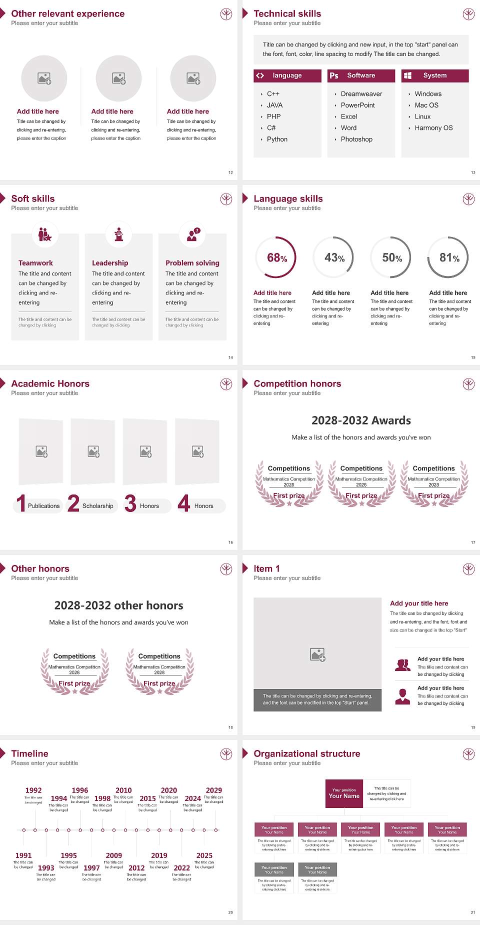 Keiwa College Resume PPT Template4:3 ratio PPT effect preview image3