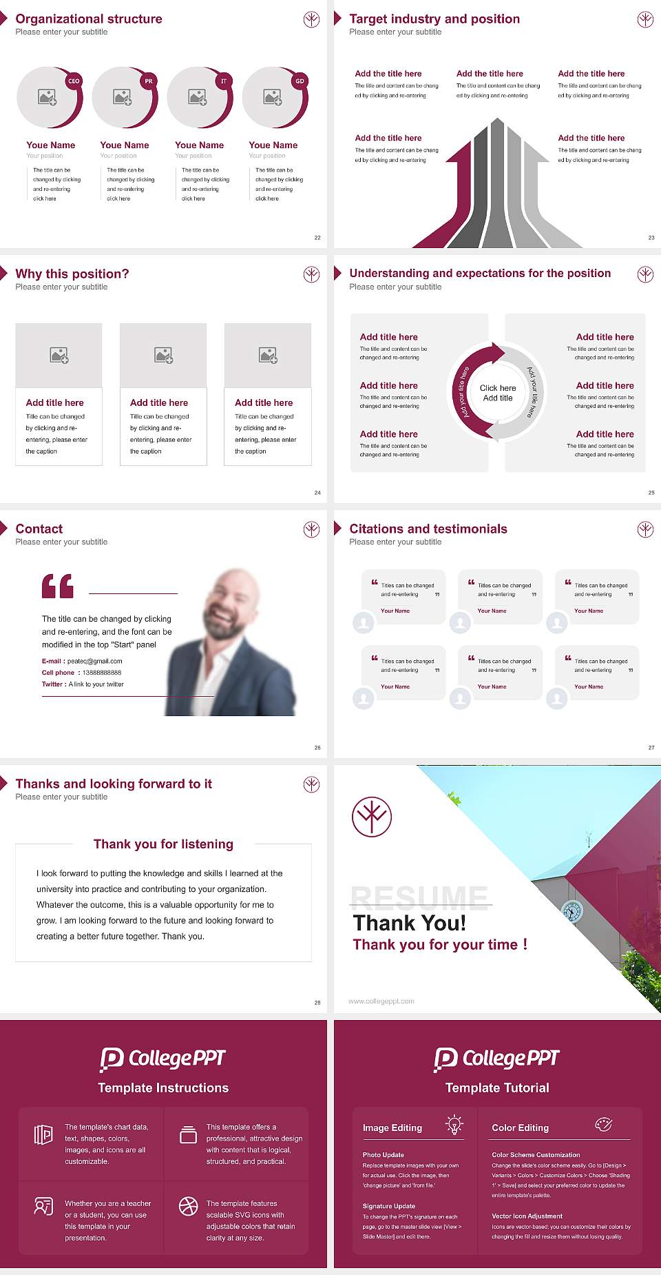 Keiwa College Resume PPT Template4:3 ratio PPT effect preview image4