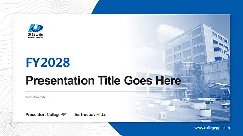 Kochi University Academic Presentation/Research Findings Report PPT Template