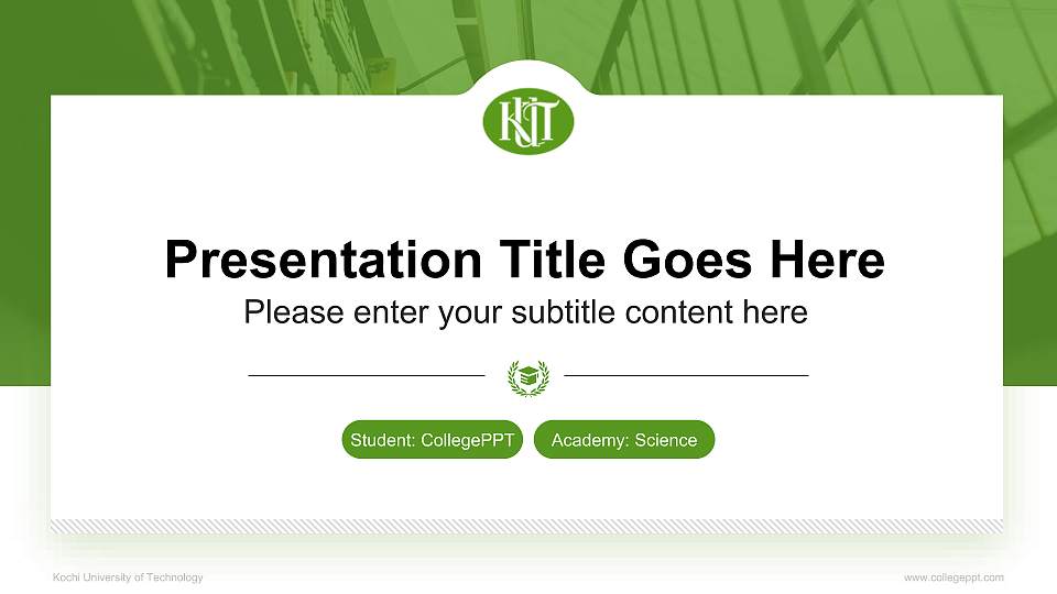 Kochi University of Technology National Scholarship Defense PPT Template16:9 ratio PPT effect preview image