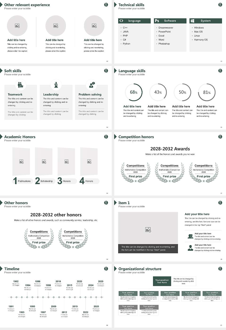 Keisen University Resume PPT Template16:9 ratio PPT effect preview image3