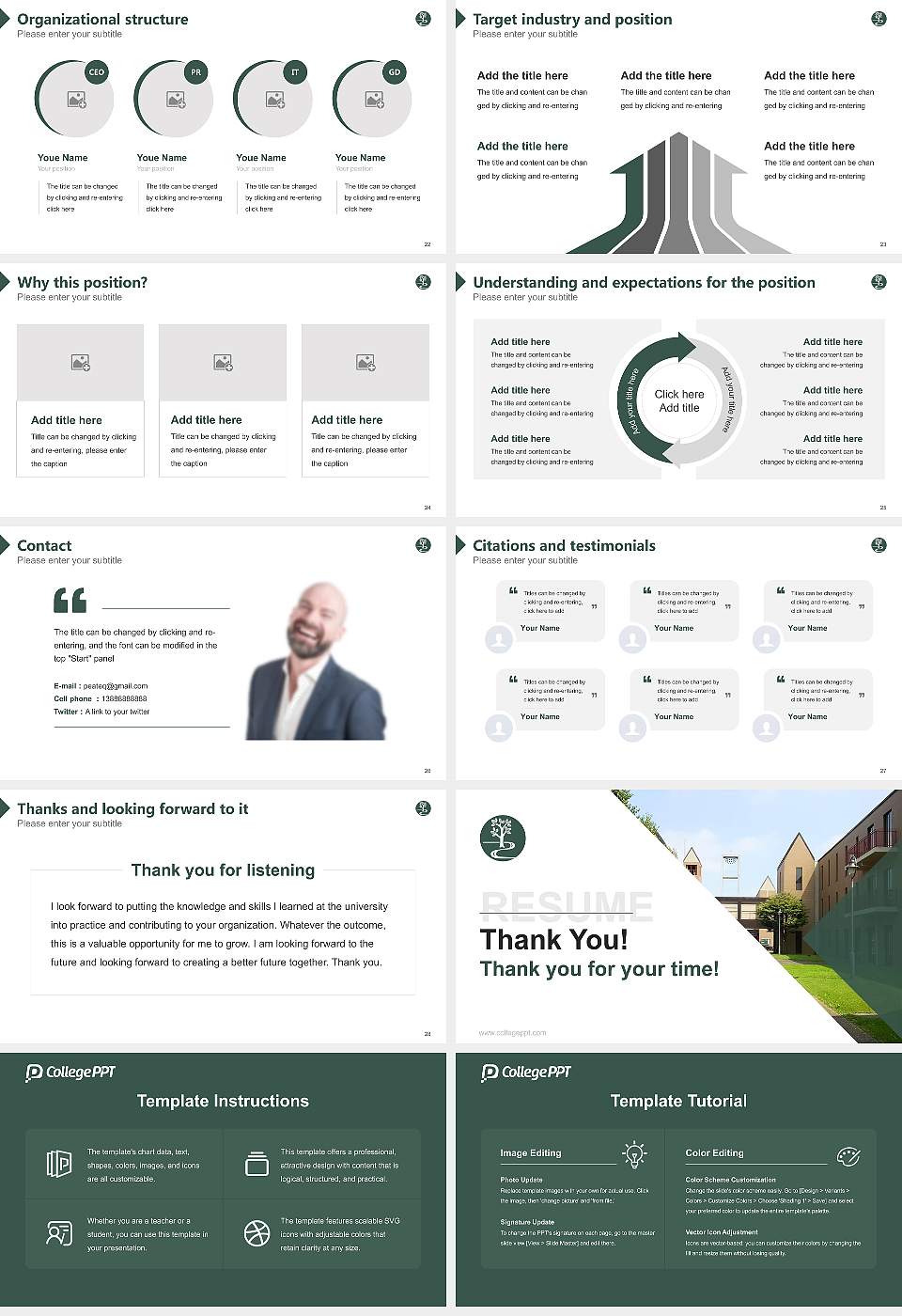 Keisen University Resume PPT Template16:9 ratio PPT effect preview image4