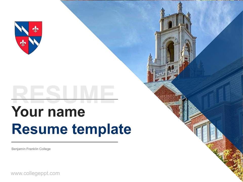 Benjamin Franklin College Resume PPT Template4:3 ratio PPT effect preview image5