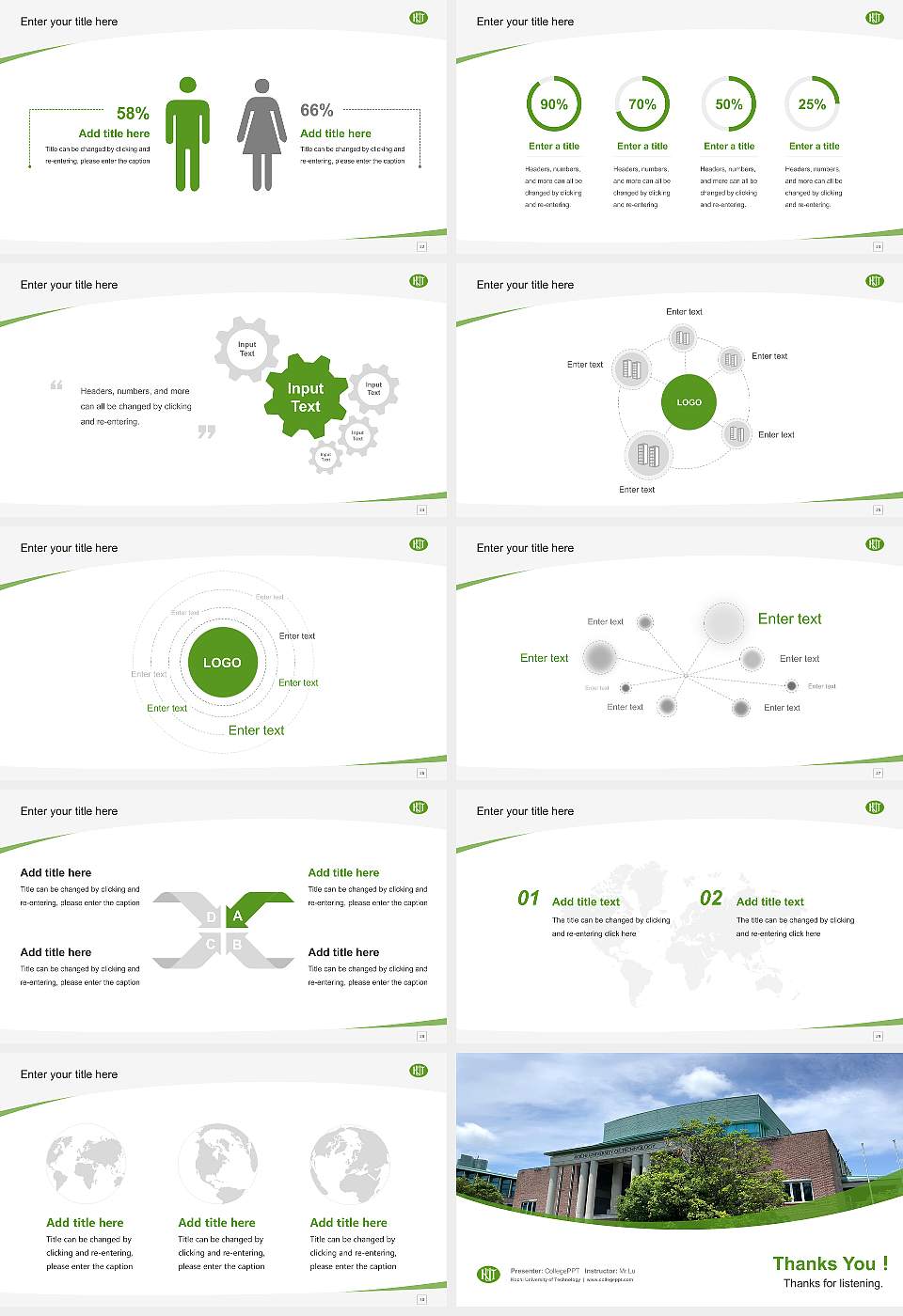 Kochi University of Technology Course/Courseware Creation PPT Template16:9 ratio PPT effect preview image4