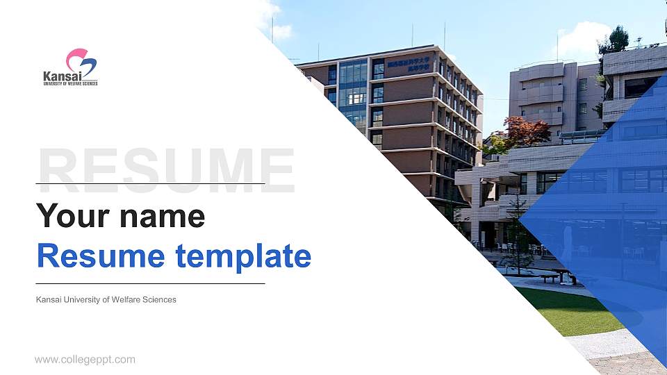 Kansai University of Welfare Sciences Resume PPT Template16:9 ratio PPT effect preview image