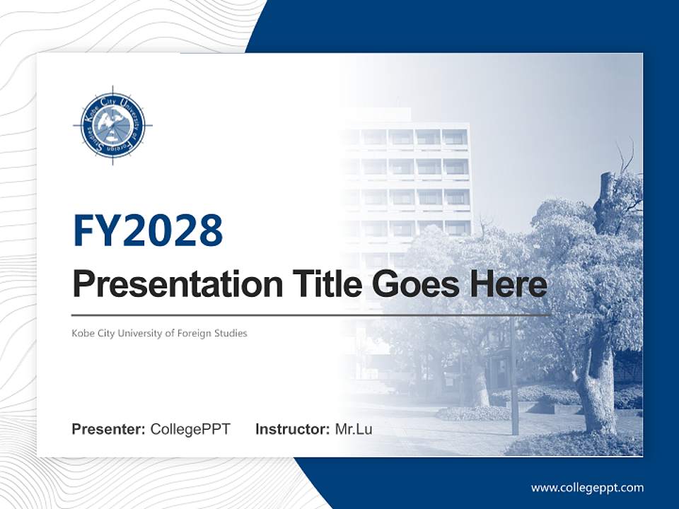 Kobe City University of Foreign Studies Academic Presentation/Research Findings Report PPT Template4:3 ratio PPT effect preview image5