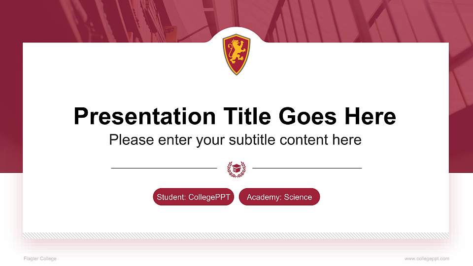 Flagler College National Scholarship Defense PPT Template16:9 ratio PPT effect preview image