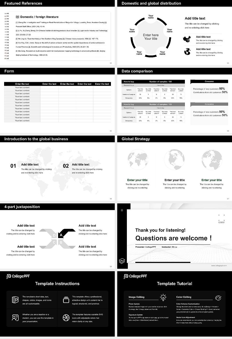 Kobe Design University Thesis Proposal/Graduation Defense PPT Template16:9 ratio PPT effect preview image4