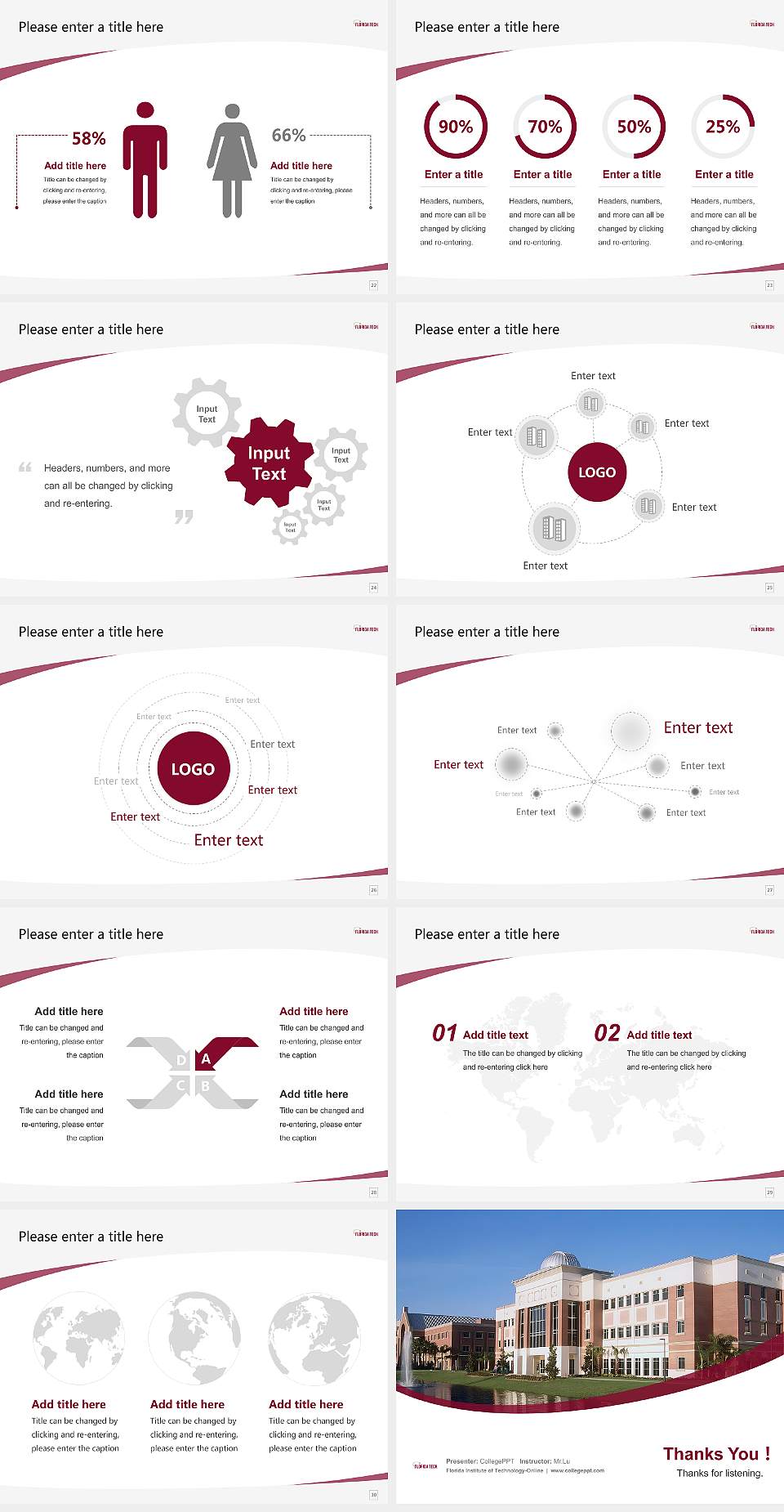 Florida Institute of Technology-Online Course/Courseware Creation PPT Template4:3 ratio PPT effect preview image4