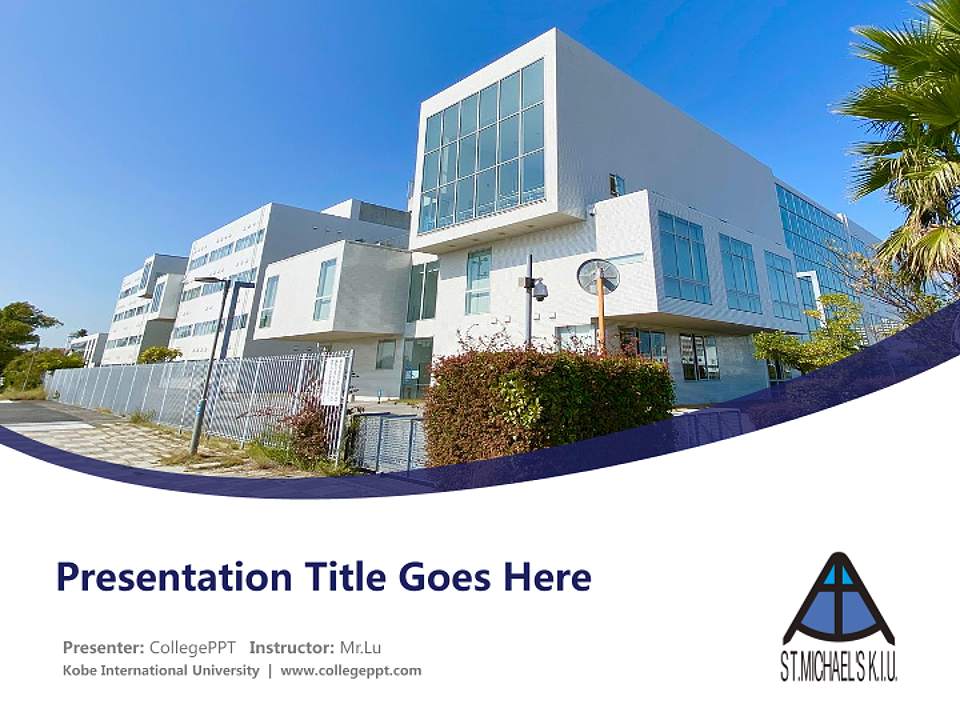 Kobe International University Course/Courseware Creation PPT Template4:3 ratio PPT effect preview image5