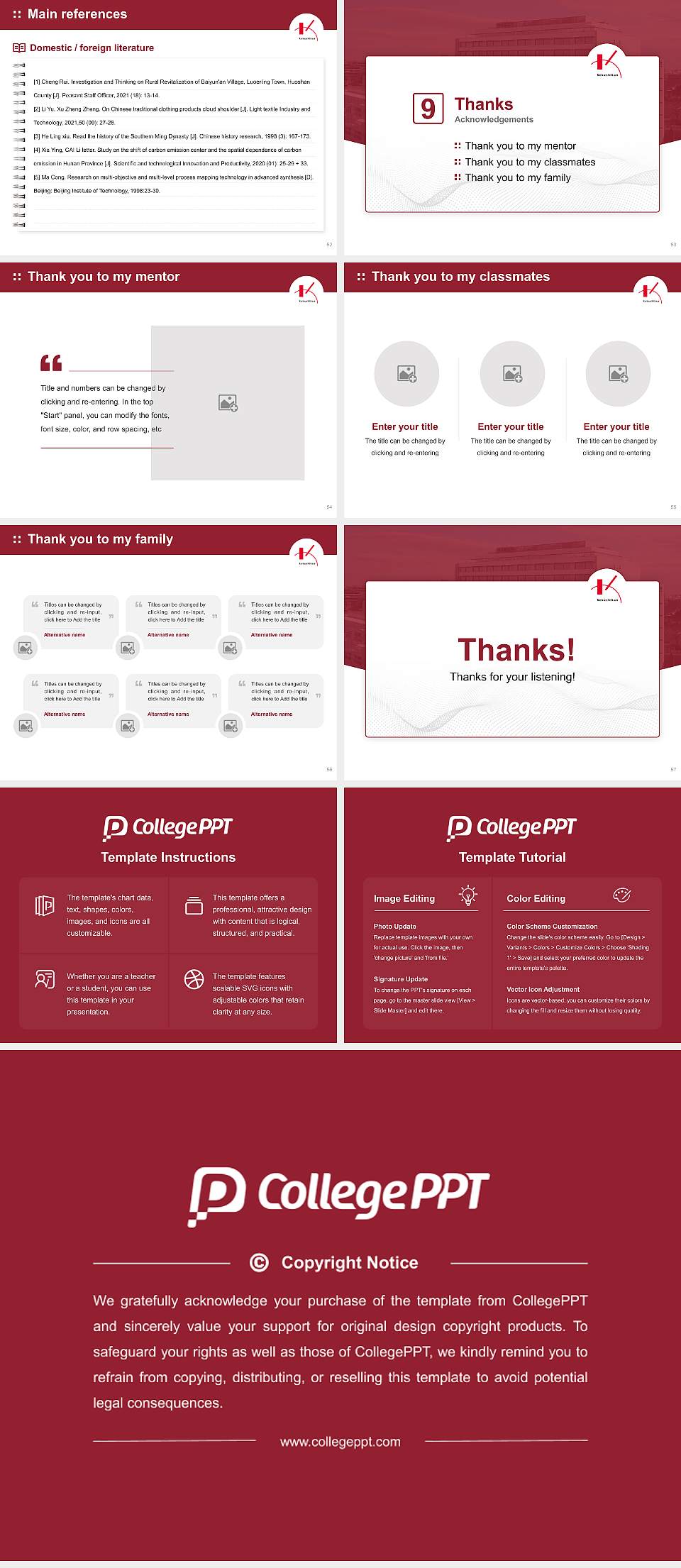 Kokushikan University Graduation Thesis Defense PPT Template4:3 ratio PPT effect preview image7