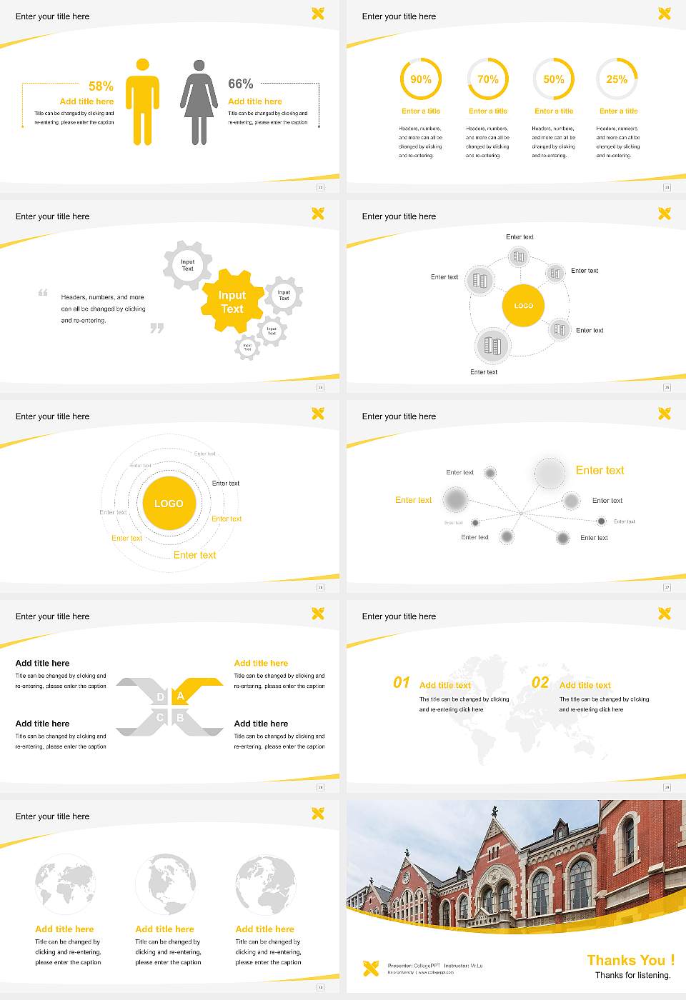 Keio University Course/Courseware Creation PPT Template16:9 ratio PPT effect preview image4