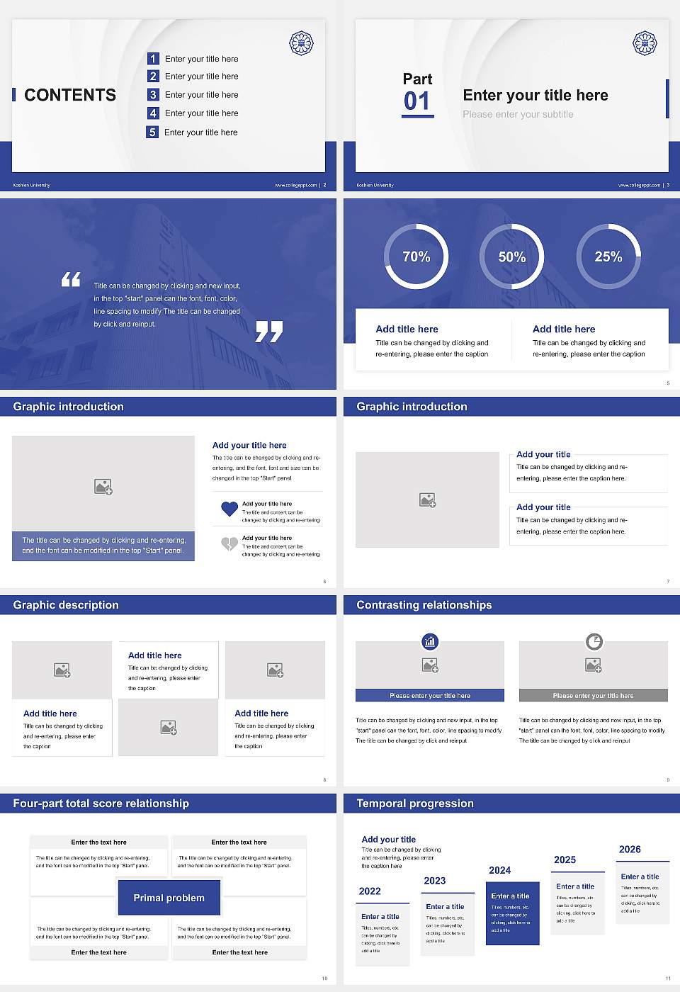 Koshien University Thesis Proposal/Graduation Defense PPT Template16:9 ratio PPT effect preview image2