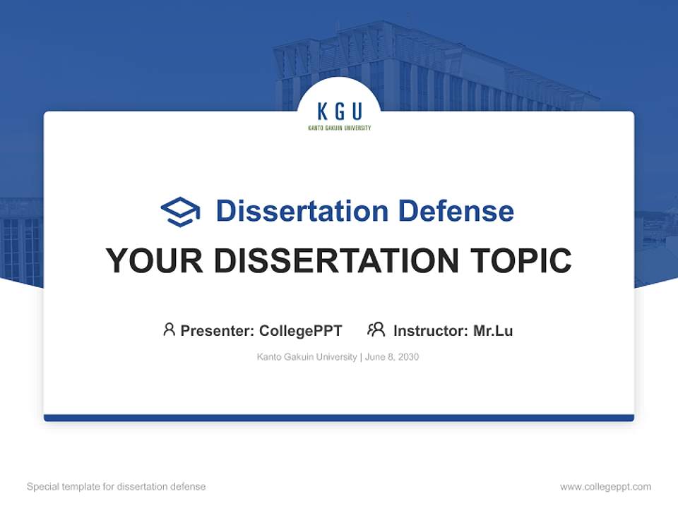 Kanto Gakuin University Graduation Thesis Defense PPT Template4:3 ratio PPT effect preview image7