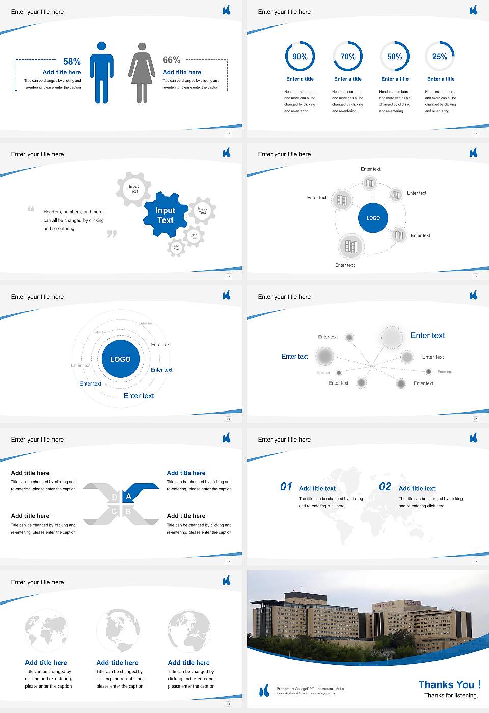 Kawasaki Medical School Course/Courseware Creation PPT Template16:9 ratio PPT effect preview image4