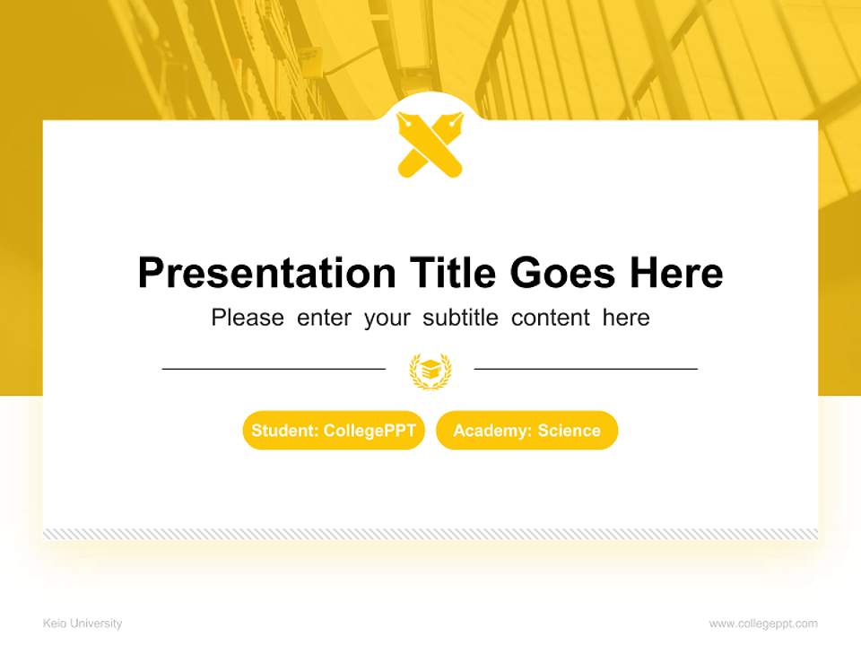 Keio University National Scholarship Defense PPT Template4:3 ratio PPT effect preview image4