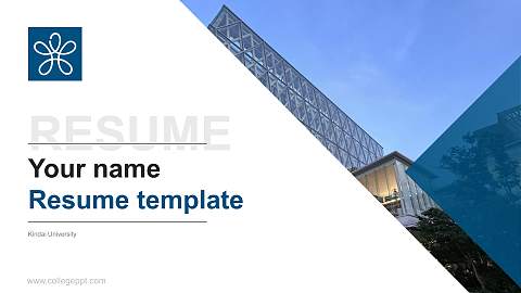 Kindai University Resume PPT Template