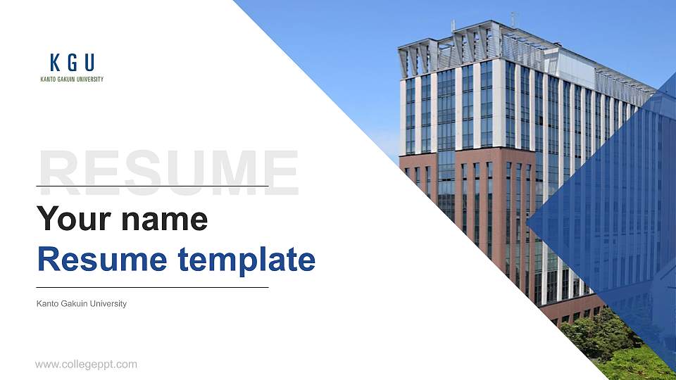 Kanto Gakuin University Resume PPT Template16:9 ratio PPT effect preview image