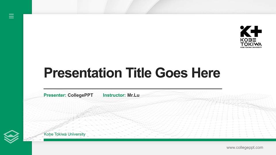 Kobe Tokiwa University Thesis Proposal/Graduation Defense PPT Template16:9 ratio PPT effect preview image