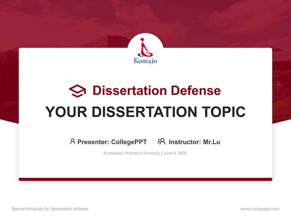 Komazawa Women’s University Graduation Thesis Defense PPT Template4:3 ratio PPT effect preview image7