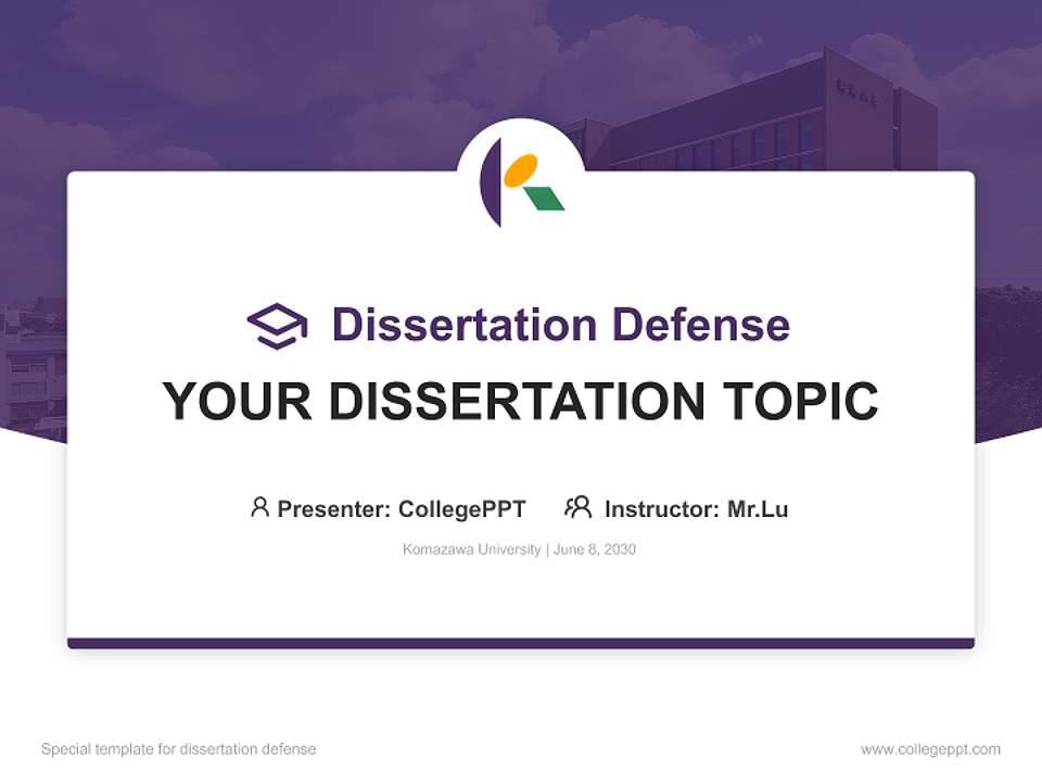 Komazawa University Graduation Thesis Defense PPT Template4:3 ratio PPT effect preview image7