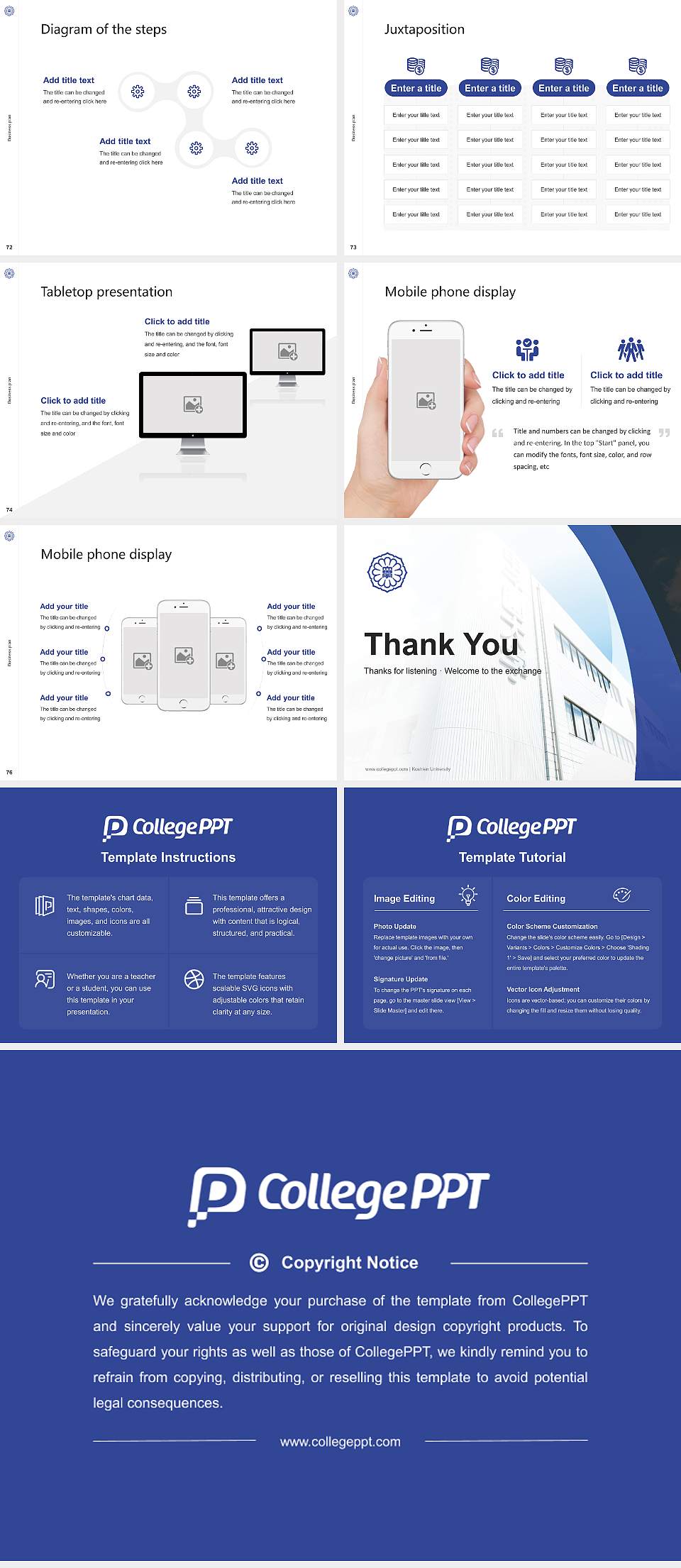 Koshien University Competition/Entrepreneurship Contest PPT Template4:3 ratio PPT effect preview image9