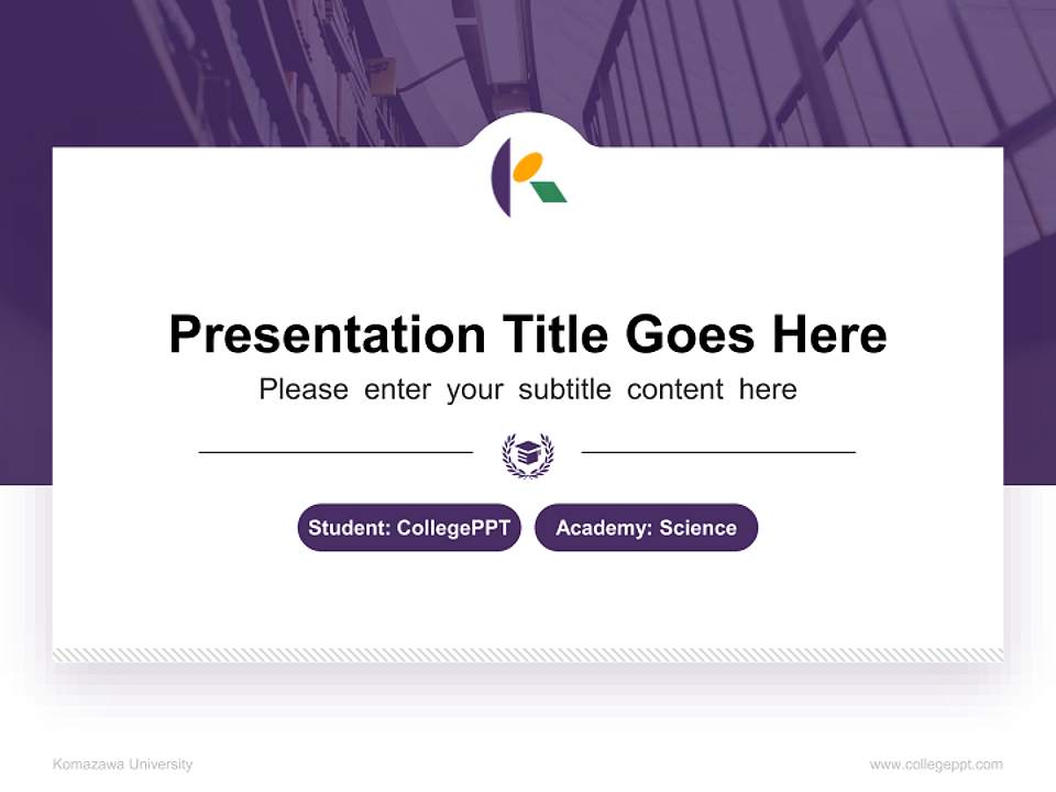 Komazawa University National Scholarship Defense PPT Template4:3 ratio PPT effect preview image4
