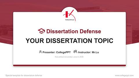 Kokushikan University Graduation Thesis Defense PPT Template