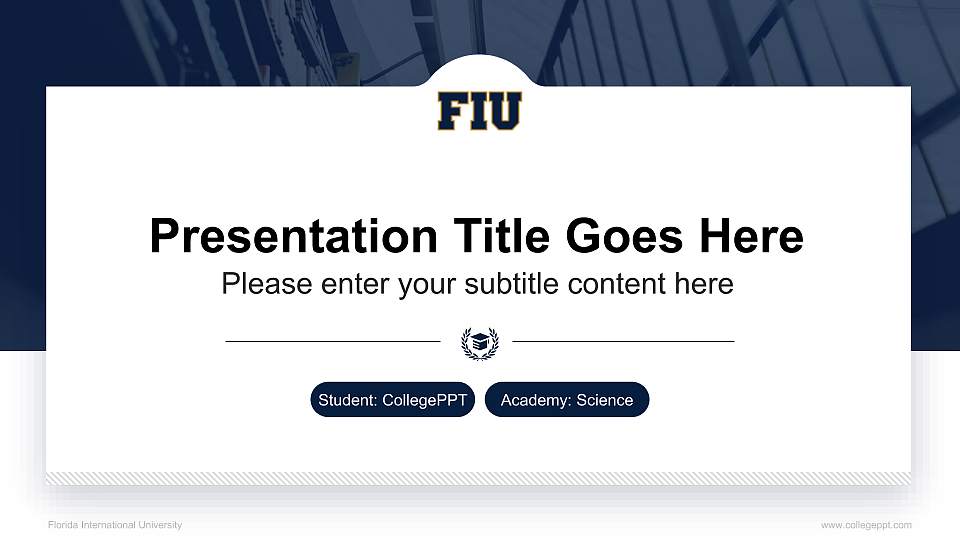 Florida International University National Scholarship Defense PPT Template16:9 ratio PPT effect preview image