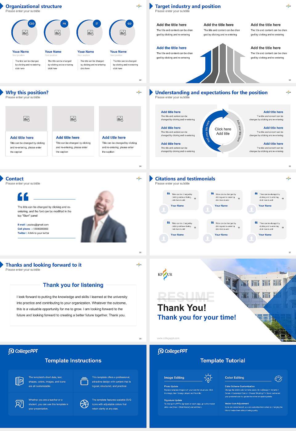 Kochi Professional University of Rehabilitation Resume PPT Template16:9 ratio PPT effect preview image4