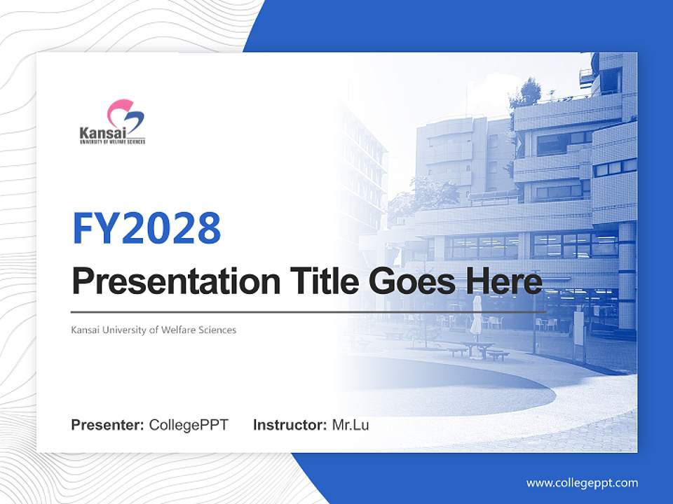 Kansai University of Welfare Sciences Academic Presentation/Research Findings Report PPT Template4:3 ratio PPT effect preview image5