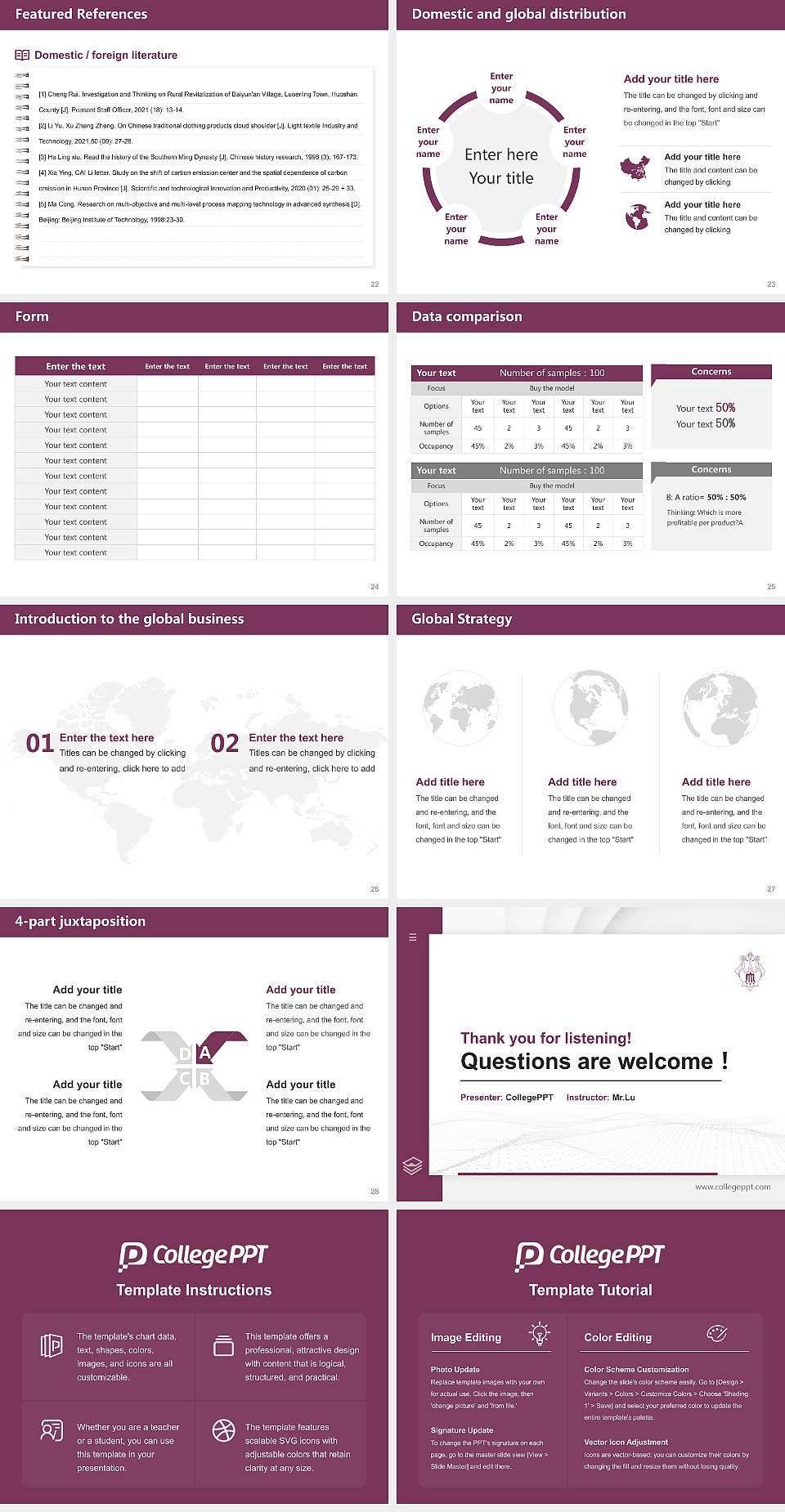 Kawamura Gakuen Woman’s University Thesis Proposal/Graduation Defense PPT Template4:3 ratio PPT effect preview image4