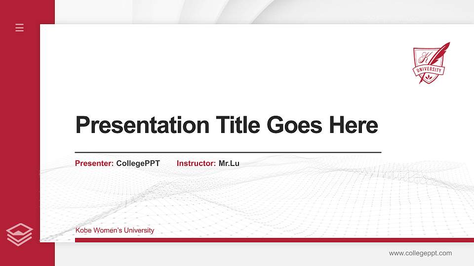 Kobe Women’s University Thesis Proposal/Graduation Defense PPT Template16:9 ratio PPT effect preview image