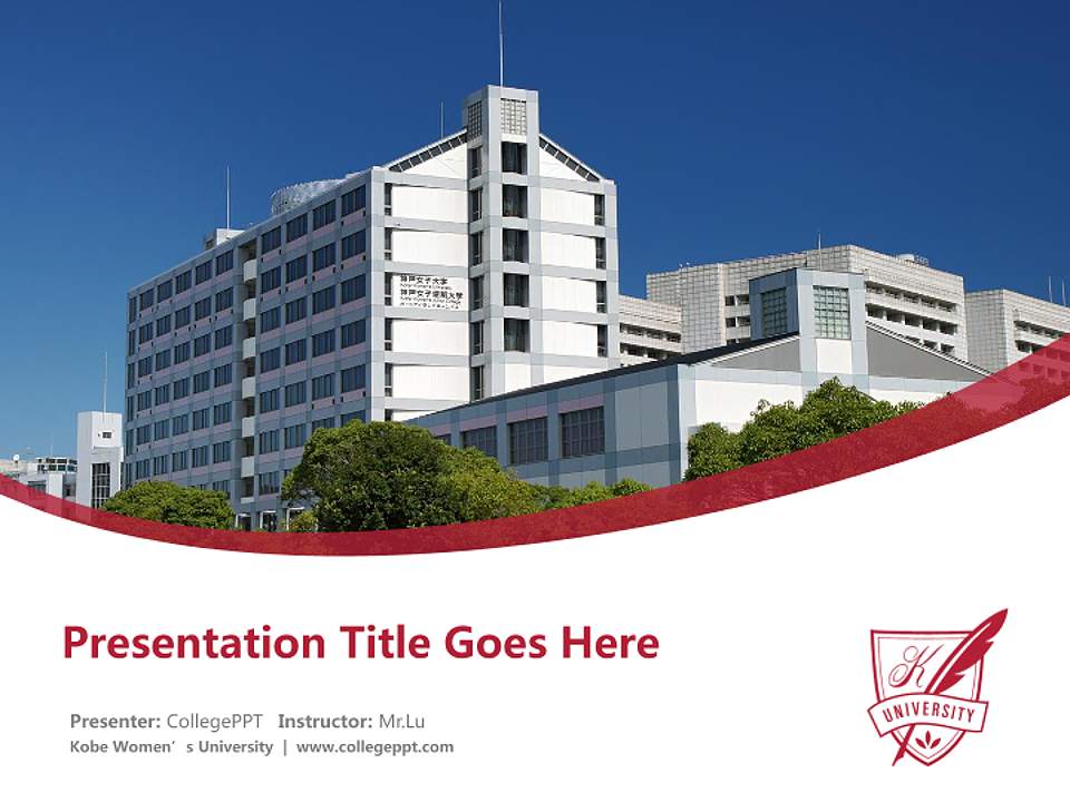 Kobe Women’s University Course/Courseware Creation PPT Template4:3 ratio PPT effect preview image5