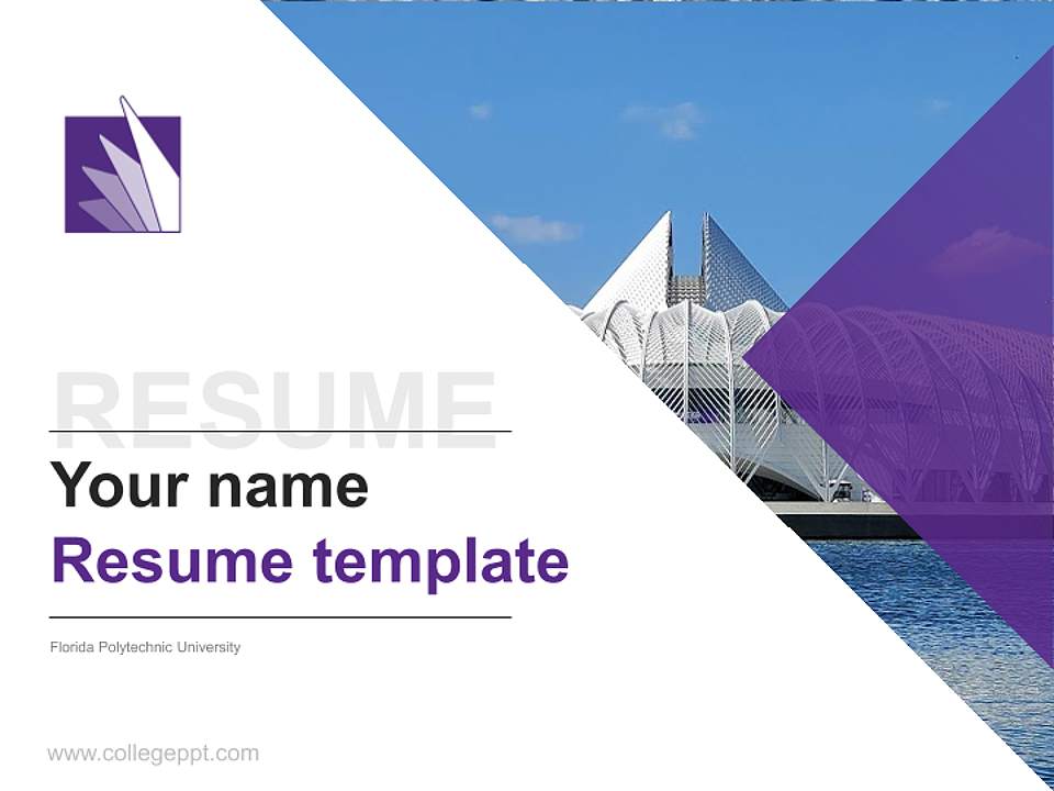 Florida Polytechnic University Resume PPT Template4:3 ratio PPT effect preview image5