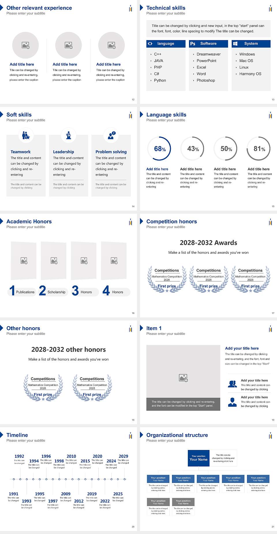 Kobe Shoin Women’s University Resume PPT Template4:3 ratio PPT effect preview image3