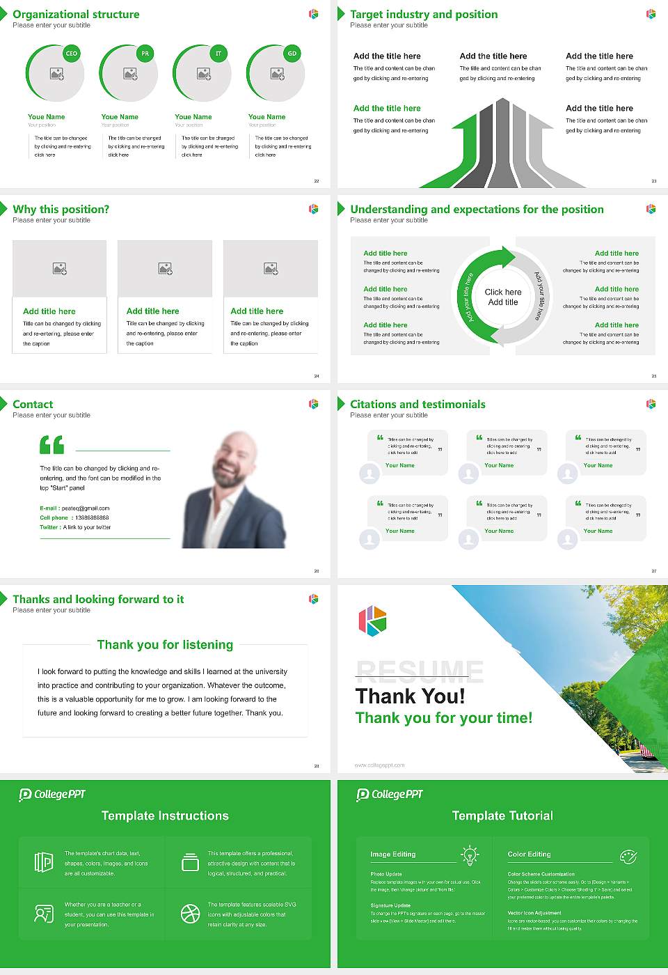 Kiryu University Resume PPT Template16:9 ratio PPT effect preview image4