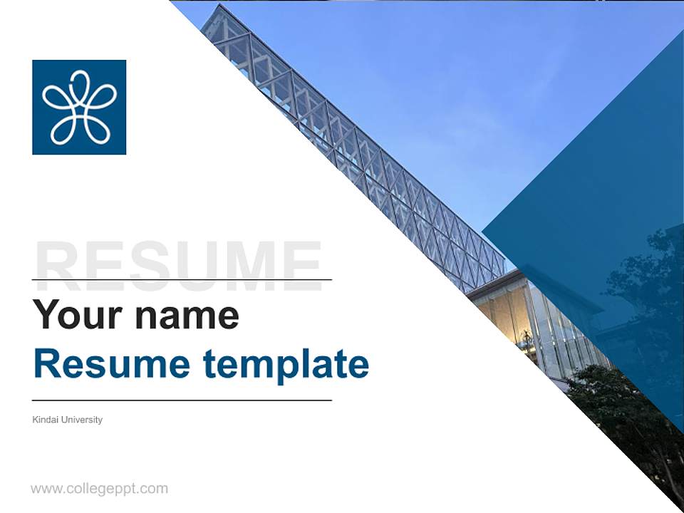 Kindai University Resume PPT Template4:3 ratio PPT effect preview image5