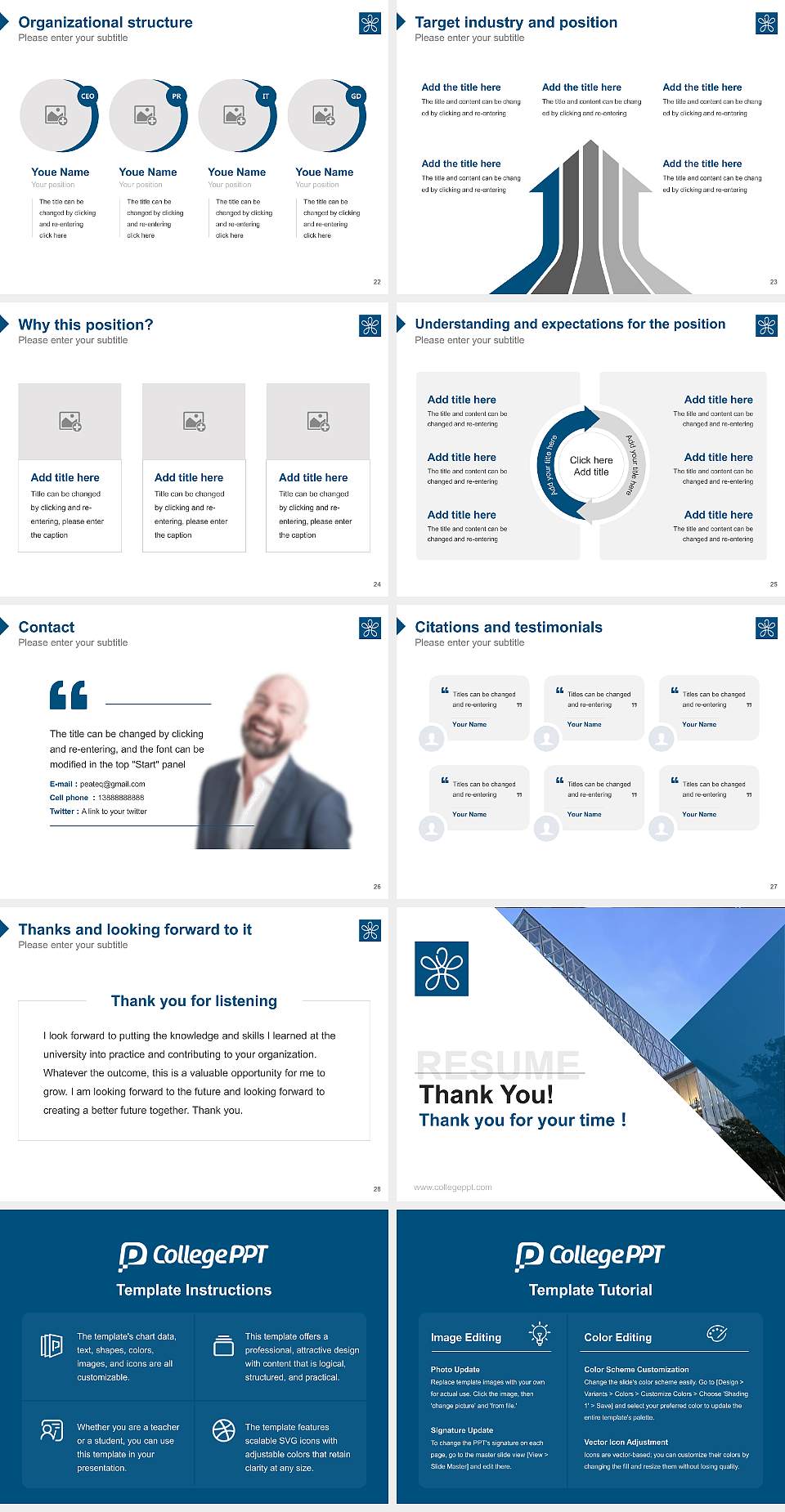 Kindai University Resume PPT Template4:3 ratio PPT effect preview image4