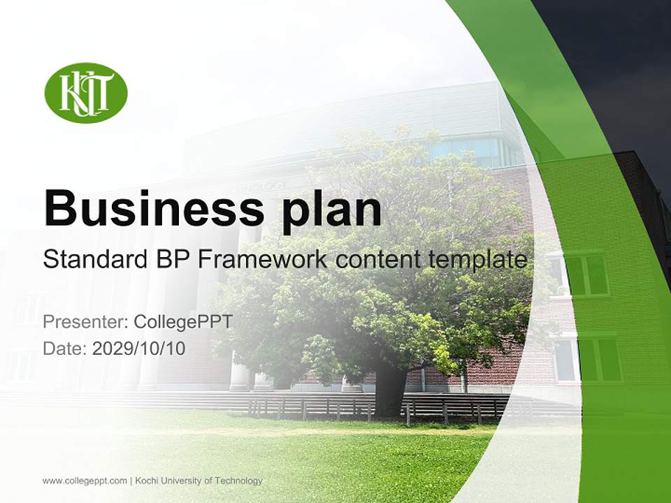 Kochi University of Technology Competition/Entrepreneurship Contest PPT Template4:3 ratio PPT effect preview image9