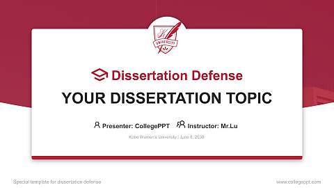 Kobe Women’s University Graduation Thesis Defense PPT Template