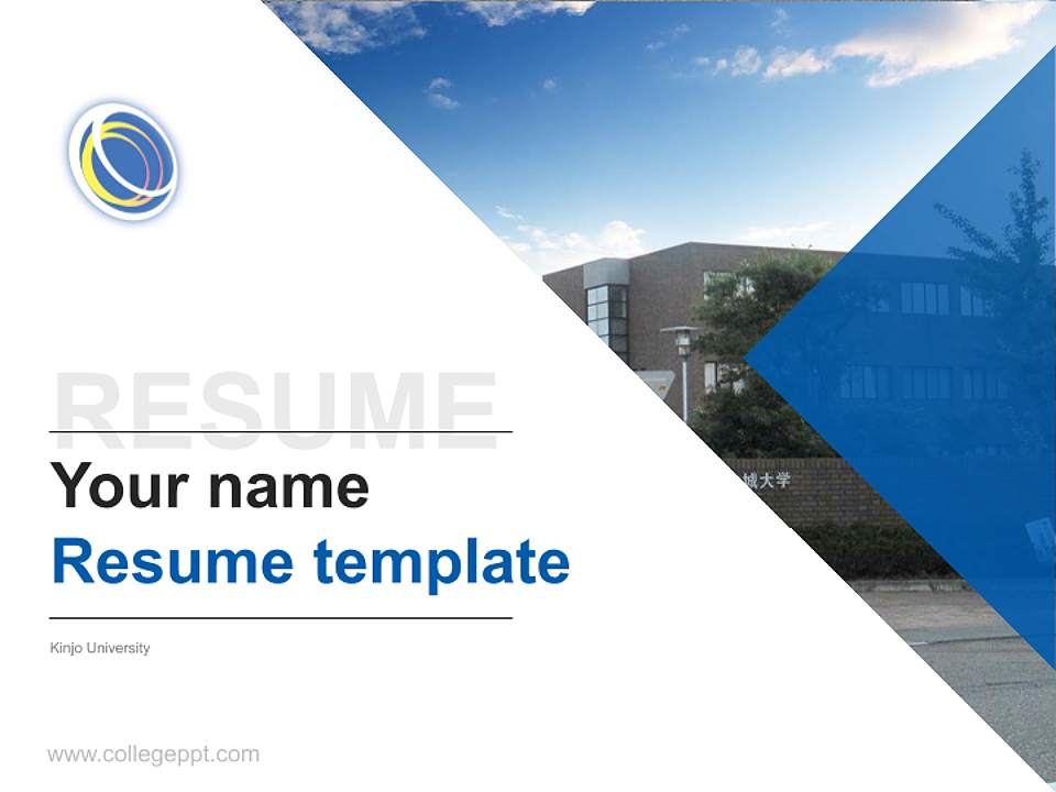 Kinjo University Resume PPT Template4:3 ratio PPT effect preview image5