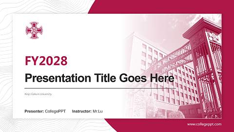Kinjo Gakuin University Academic Presentation/Research Findings Report PPT Template