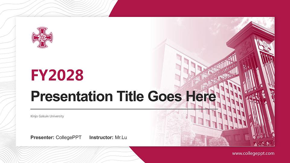 Kinjo Gakuin University Academic Presentation/Research Findings Report PPT Template16:9 ratio PPT effect preview image