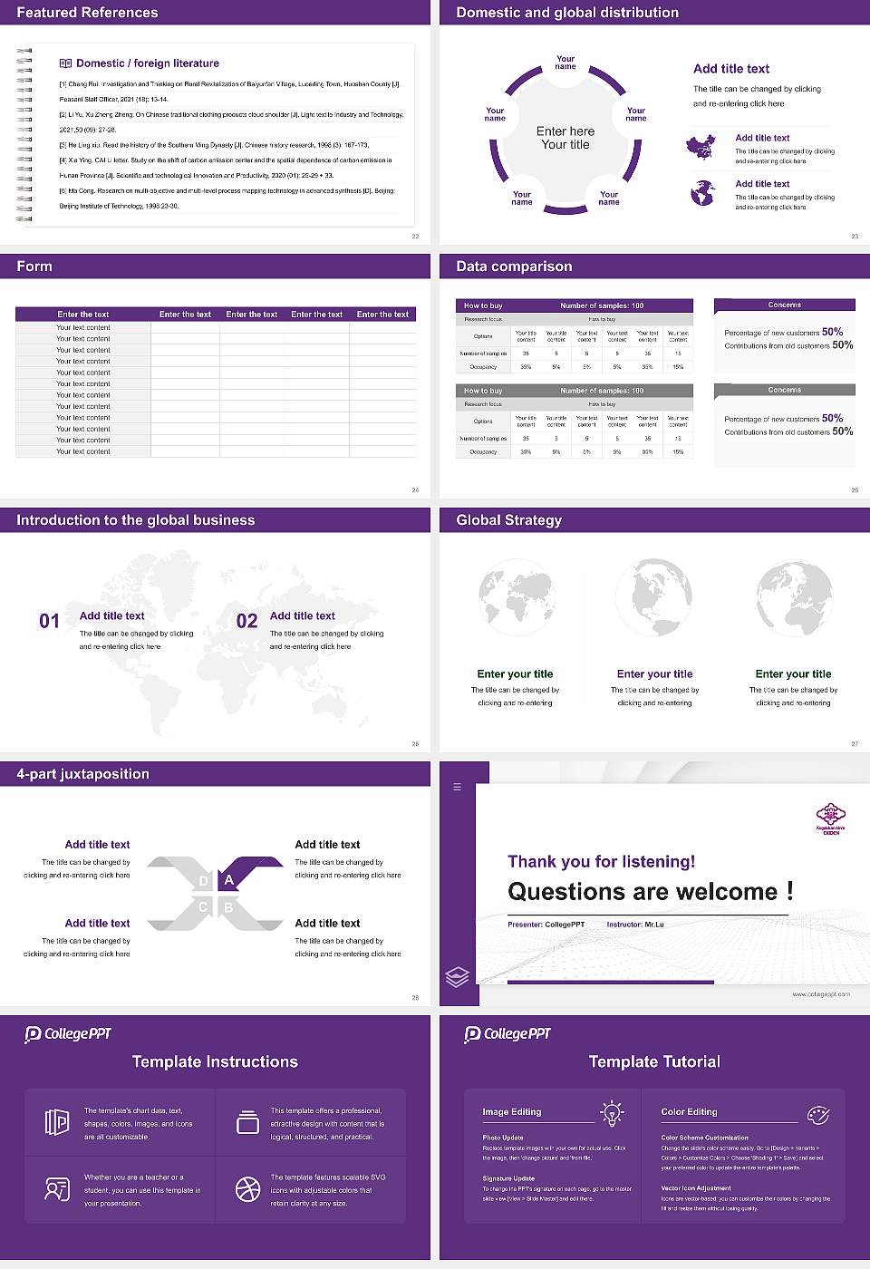 Kogakkan University Thesis Proposal/Graduation Defense PPT Template16:9 ratio PPT effect preview image4