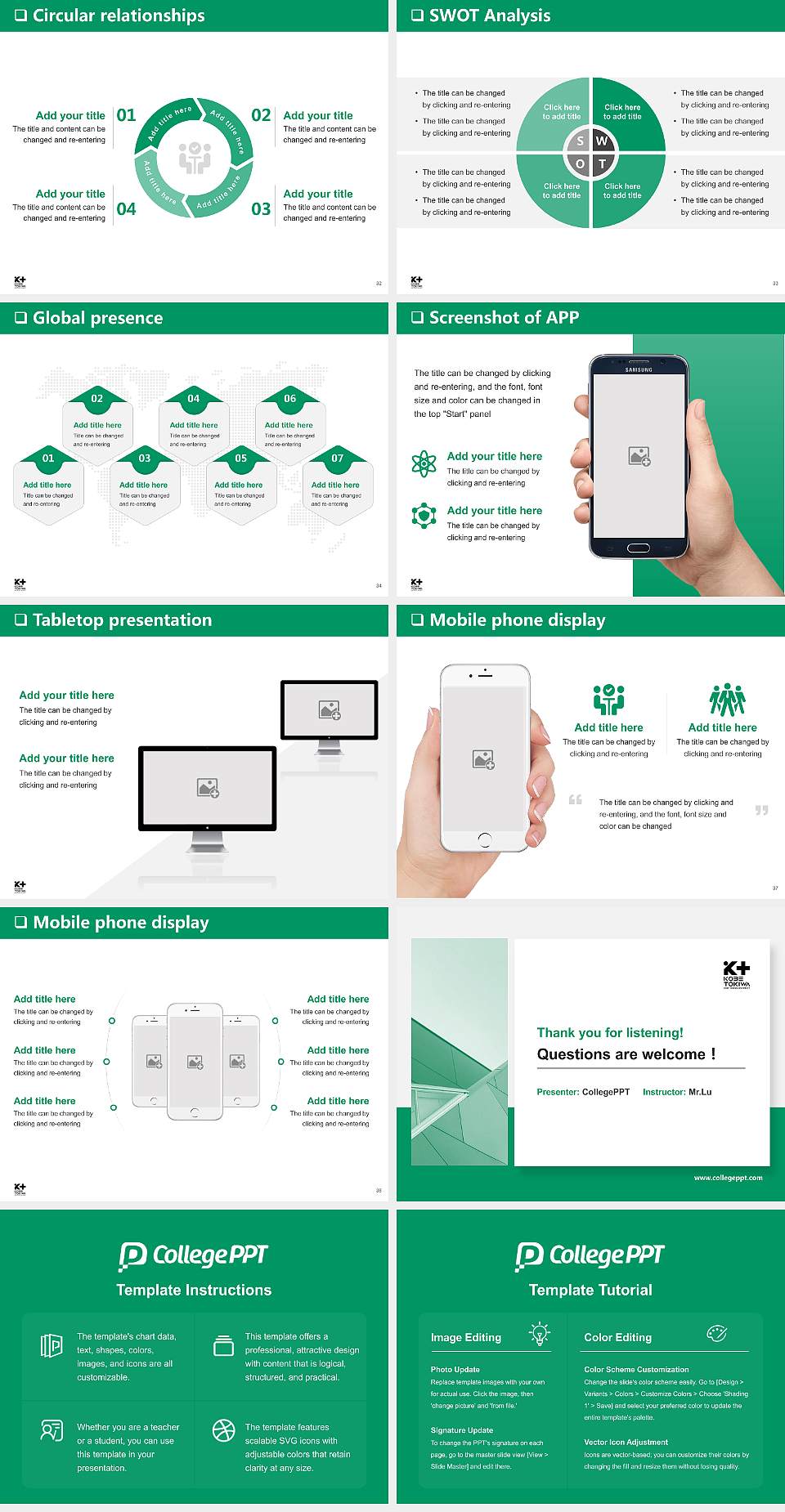 Kobe Tokiwa University General Purpose PPT Template4:3 ratio PPT effect preview image5