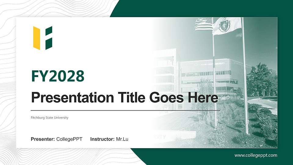 Fitchburg State University Academic Presentation/Research Findings Report PPT Template16:9 ratio PPT effect preview image