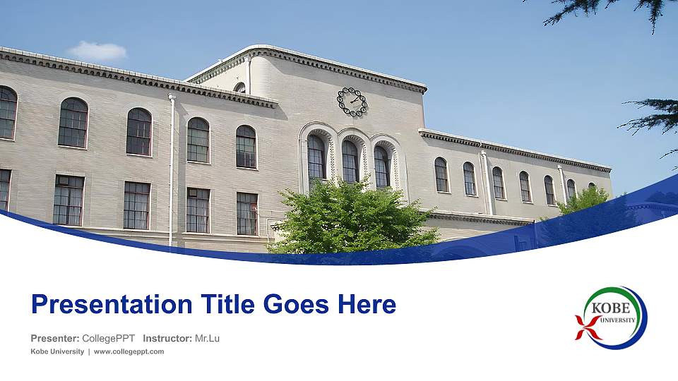 Kobe University Course/Courseware Creation PPT Template16:9 ratio PPT effect preview image